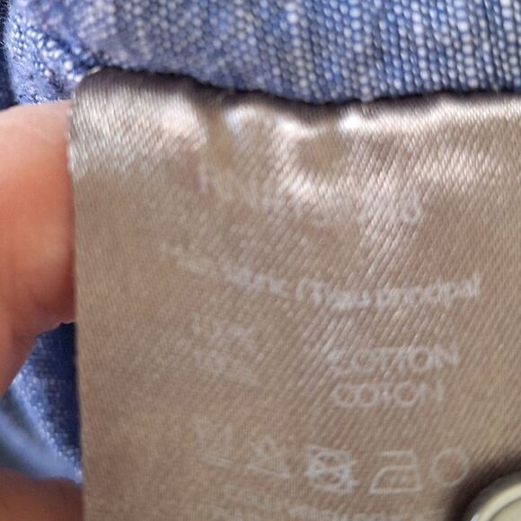 Slate & Stone Men's Classic Button Up Shirt Short Sleeve Casual Chambray Large - Picture 5 of 8